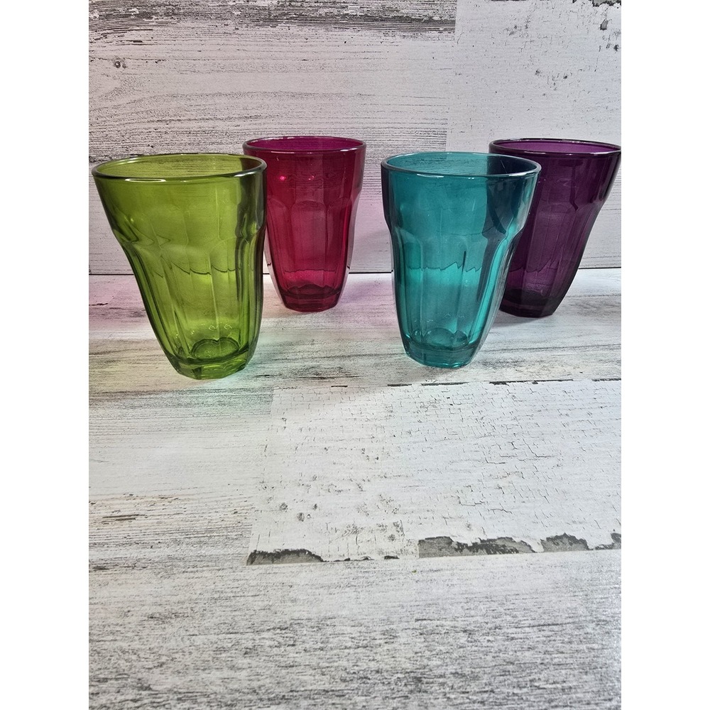 Circleware Juice‎ Glasses Set of 4 Jewel Gem Colors